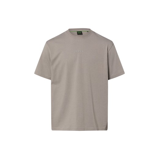 BOSS Green Koszulka męska - Tee Mężczyźni Bawełna szary jednolity ze sklepu vangraaf w kategorii T-shirty męskie - zdjęcie 187957290