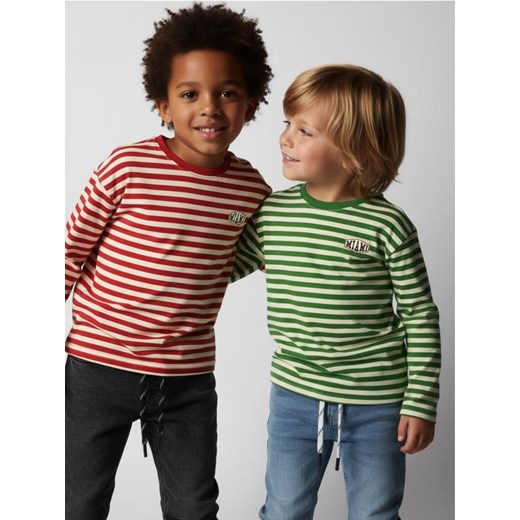 Sinsay - Bawełniana koszulka w paski 2 pack - czerwony ze sklepu Sinsay w kategorii T-shirty chłopięce - zdjęcie 187961204