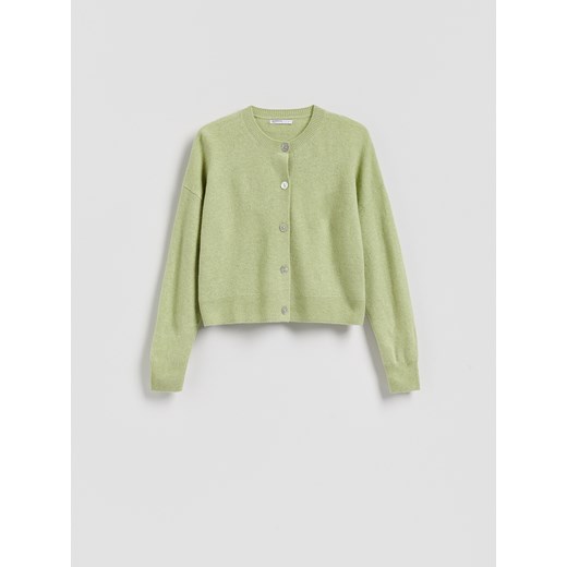 Reserved - Wełniany kardigan - jasnozielony ze sklepu Reserved w kategorii Swetry damskie - zdjęcie 187961432