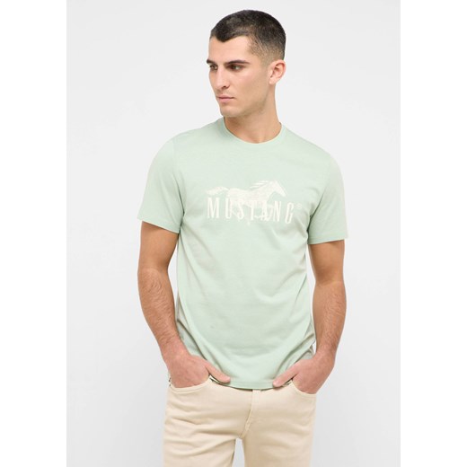 Męski T-Shirt Mustang Style Austin Frosty Green 1016492 6180 ze sklepu YouNeedit.pl w kategorii T-shirty męskie - zdjęcie 187961840
