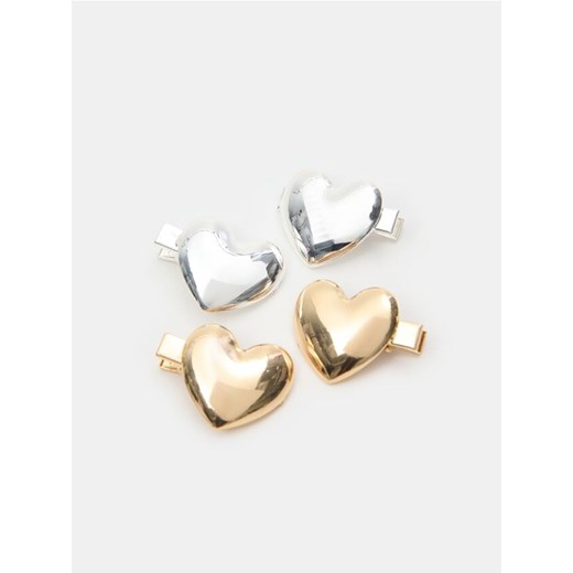 Sinsay - Spinki do włosów w kształcie serca 4 pack - wielobarwny ze sklepu Sinsay w kategorii Spinki - zdjęcie 187962271