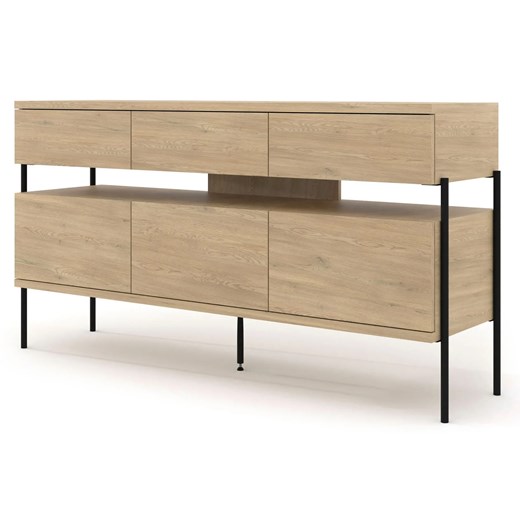 Loftowa komoda na nóżkach dąb cremona G7-H04 ze sklepu Edinos.pl w kategorii Komody - zdjęcie 187963812