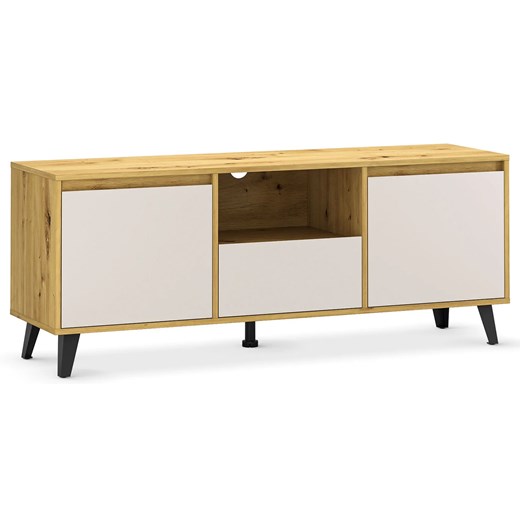 Stolik RTV pod telewizor dąb artisan + kaszmir N5-L25 ze sklepu Edinos.pl w kategorii Szafki RTV - zdjęcie 187963852