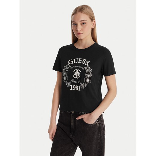 Guess T-Shirt V6RI12 J1314 Czarny Regular Fit ze sklepu MODIVO w kategorii Bluzki damskie - zdjęcie 187964451