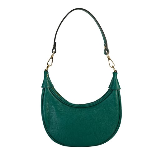 Zielona torebka skórzana półksiężyc z odpinanym paskiem, model Aria ze sklepu Słoń Torbalski w kategorii Listonoszki - zdjęcie 187965052