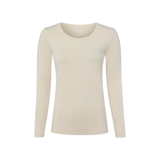 Marie Lund Damska koszulka z długim rękawem Kobiety Dżersej beżowy jednolity ze sklepu vangraaf w kategorii Bluzki damskie - zdjęcie 187965082
