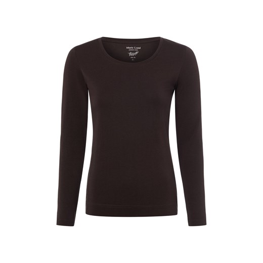 Marie Lund Damska koszulka z długim rękawem Kobiety Dżersej czekoladowy jednolity ze sklepu vangraaf w kategorii Bluzki damskie - zdjęcie 187965083