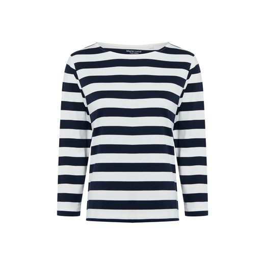 Marie Lund Damska koszulka z długim rękawem Kobiety Bawełna écru w paski ze sklepu vangraaf w kategorii Bluzki damskie - zdjęcie 187965111