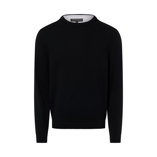 Finshley & Harding Sweter z zawartością kaszmiru Mężczyźni Bawełna czarny marmurkowy ze sklepu vangraaf w kategorii Swetry męskie - zdjęcie 187965114