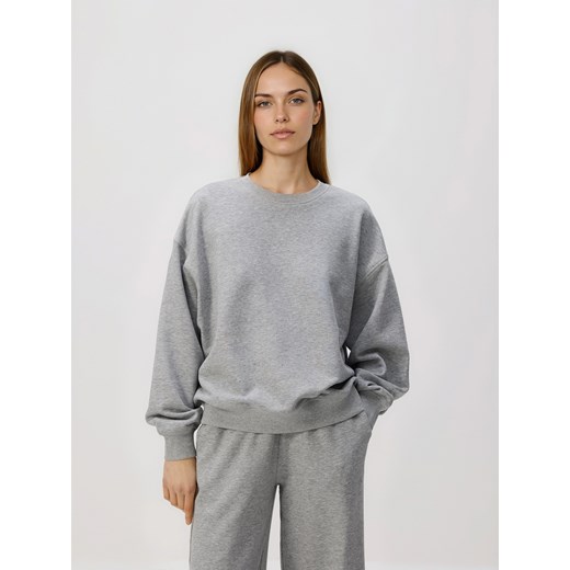 Reserved - Gładka bluza z bawełną - jasnoszary ze sklepu Reserved w kategorii Bluzy damskie - zdjęcie 187965382