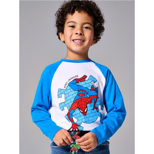 Sinsay - Bawełniana koszulka z nadrukiem Spider-Man - biały ze sklepu Sinsay w kategorii T-shirty chłopięce - zdjęcie 187966031