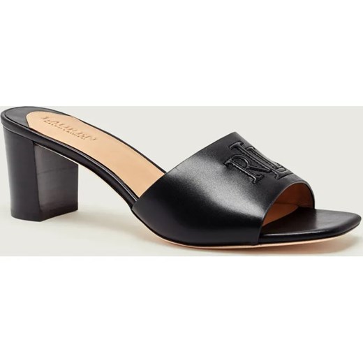 LAUREN RALPH LAUREN Skórzane klapki na słupku EVERLEY ze sklepu Gomez Fashion Store w kategorii Klapki damskie - zdjęcie 187967813