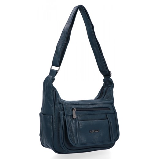 Torebka Listonoszka 2 Komory firmy Hernan 8969 Granatowa ze sklepu PaniTorbalska w kategorii Listonoszki - zdjęcie 187968862