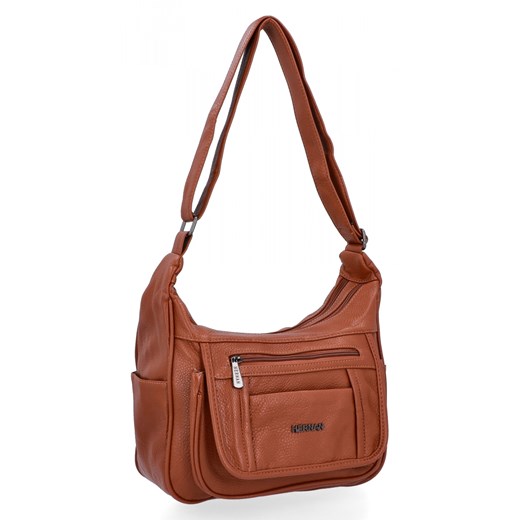 Torebka Listonoszka 2 Komory firmy Hernan 8969 Ruda ze sklepu PaniTorbalska w kategorii Listonoszki - zdjęcie 187968871