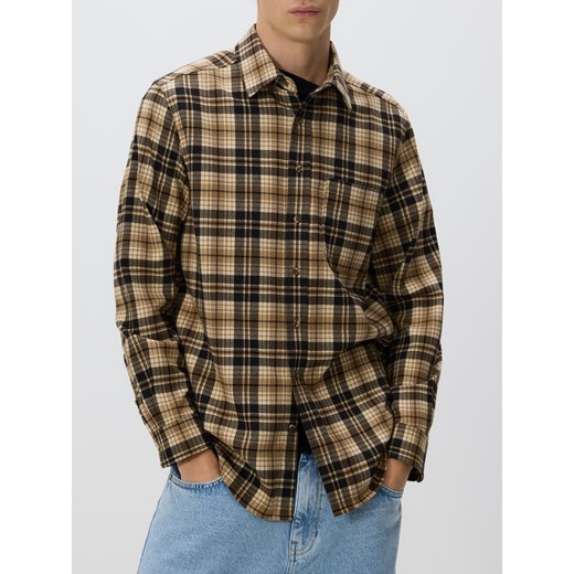 Reserved - Koszula regular fit w kratę - beżowy ze sklepu Reserved w kategorii Koszule męskie - zdjęcie 187968974