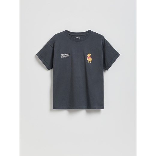 Reserved - T-shirt Kubuś Puchatek - ciemnoszary ze sklepu Reserved w kategorii Bluzki dziewczęce - zdjęcie 187969210