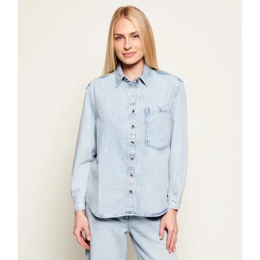 Patrizia Pepe Jeansowa koszula | Regular Fit ze sklepu Gomez Fashion Store w kategorii Koszule damskie - zdjęcie 187970150
