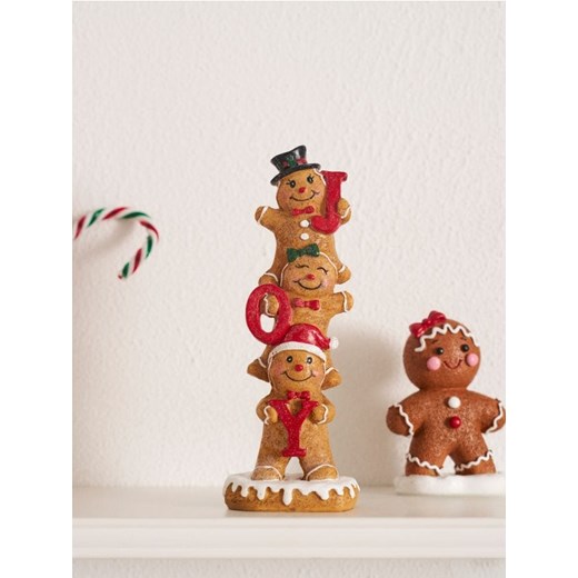 Sinsay - Dekoracja świąteczna z motywem piernikowego ludzika - brązowy Sinsay One Size Sinsay