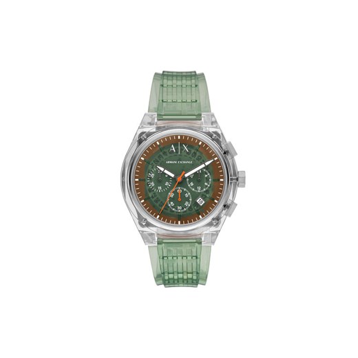 Zegarek Armani Exchange Rafael Chronograph AX4165 Zielony ze sklepu eobuwie.pl w kategorii Zegarki - zdjęcie 187974351