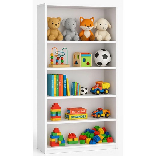 Biały duży regał dziecięcy na zabawki B7-F06 ze sklepu Edinos.pl w kategorii Regały i witryny - zdjęcie 187974694