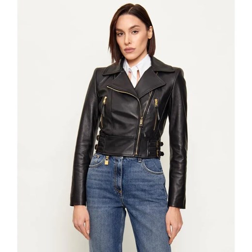Elisabetta Franchi Skórzana ramoneska | Slim Fit ze sklepu Gomez Fashion Store w kategorii Kurtki damskie - zdjęcie 187975271