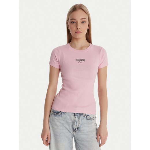 Guess Jeans T-Shirt W6RP22 KA0H1 Czarny Slim Fit ze sklepu MODIVO w kategorii Bluzki damskie - zdjęcie 187976144