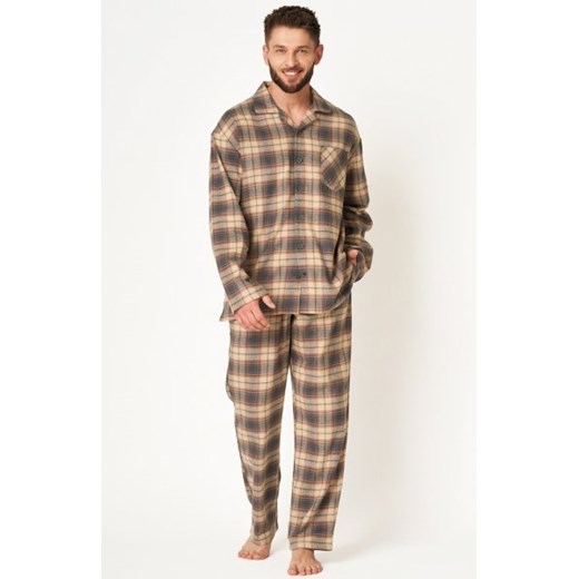 Key MNS 402 Flanela MAXI rozpinana piżama męska ze sklepu intimiti.pl w kategorii Piżamy męskie - zdjęcie 187977350