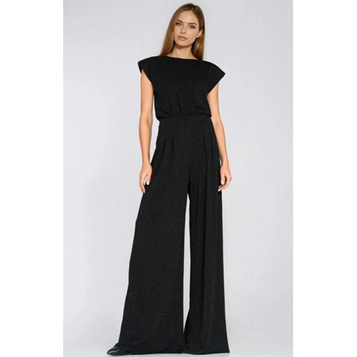 Kombinezon z nogawkami palazzo z dżetami – czarny ze sklepu intimiti.pl w kategorii Kombinezony damskie - zdjęcie 187977351