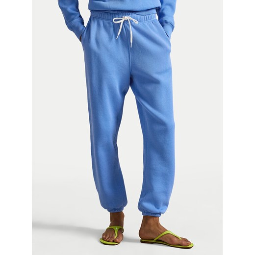 Polo Ralph Lauren Spodnie dresowe 211971700505 Błękitny Tapered Fit ze sklepu MODIVO w kategorii Spodnie damskie - zdjęcie 187978942