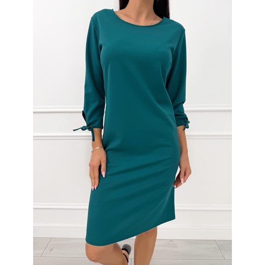 Turkusowa Klasyczna Sukienka ze sklepu ModnaKiecka.pl w kategorii Sukienki - zdjęcie 187979643