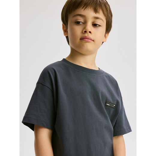 Reserved - Bawełniany t-shirt oversize - ciemnoszary ze sklepu Reserved w kategorii T-shirty chłopięce - zdjęcie 187979840