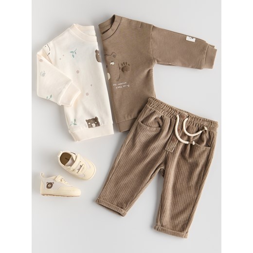 Reserved - Spodnie z wiązaniem - brązowy ze sklepu Reserved w kategorii Odzież dla niemowląt - zdjęcie 187979923