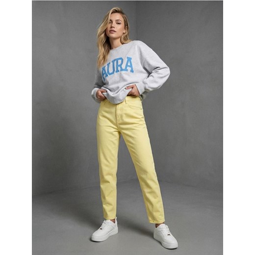 Sinsay - Jeansy mom high waist - żółty ze sklepu Sinsay w kategorii Jeansy damskie - zdjęcie 187983583