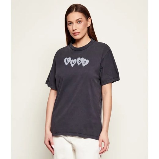 HUGO T-shirt Vintage Tee_22 | Relaxed fit ze sklepu Gomez Fashion Store w kategorii Bluzki damskie - zdjęcie 187983993