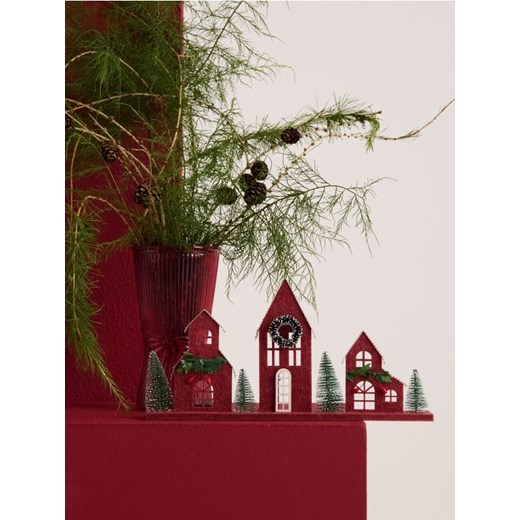 Sinsay - Dekoracja świąteczna w kształcie domków - bordowy ze sklepu Sinsay w kategorii Dekoracje bożonarodzeniowe - zdjęcie 187984541