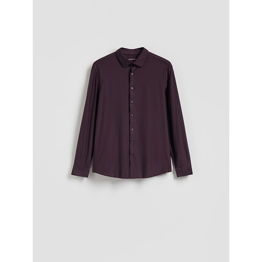 Reserved - Koszula slim fit z bawełną - fioletowy ze sklepu Reserved w kategorii Koszule męskie - zdjęcie 187986944