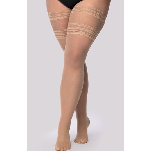 Pończochy samonośne plus size cieliste Chic 30 DEN, Kolor cielisty (alabaster), Rozmiar 9/10, Mona Queen Size ze sklepu Primodo w kategorii Rajstopy - zdjęcie 187987540