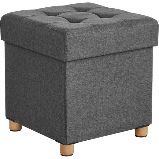 Szara pufa na nóżkach ze schowkiem Z1-W59 ze sklepu Edinos.pl w kategorii Pufy i siedziska - zdjęcie 187987671