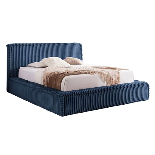 Granatowe nowoczesne łóżko tapicerowane 5 rozmiarów - Cordelio ze sklepu Edinos.pl w kategorii Łóżka i materace - zdjęcie 187987701