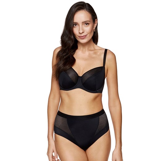 Gorteks biustonosz miękki soft z geometrycznym wzorem Laurel B2, Kolor czarny, Rozmiar 75F, Gorteks ze sklepu Intymna w kategorii Biustonosze - zdjęcie 187987982