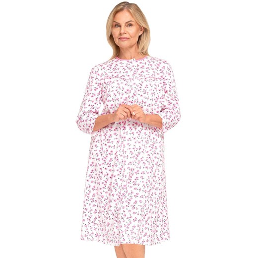 Bawełniana koszula nocna damska Bogna II 204 31, Kolor biało-różowy, Rozmiar L, MARTEL ze sklepu Intymna w kategorii Koszule nocne - zdjęcie 187988064