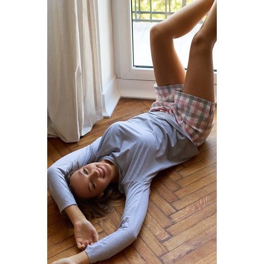 Mefemi piżama damska z krótką nogawką Stella, Kolor szaro-różowy, Rozmiar S, Mefemi ze sklepu Intymna w kategorii Piżamy damskie - zdjęcie 187988080