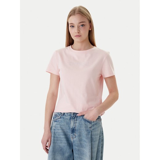 Guess T-Shirt V3BI11 J1314 Różowy Regular Fit ze sklepu MODIVO w kategorii Bluzki damskie - zdjęcie 187989172
