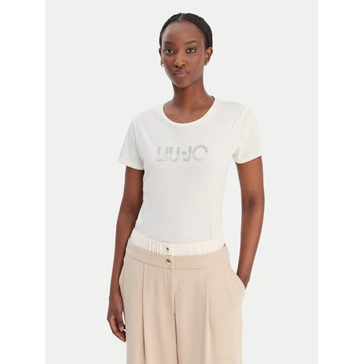 Liu Jo Sport T-Shirt TA6056 JS923 Écru Regular Fit ze sklepu MODIVO w kategorii Bluzki damskie - zdjęcie 187989334