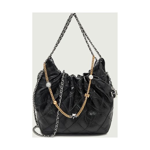 TORY BURCH Skórzana torebka na ramię Fleming ze sklepu Gomez Fashion Store w kategorii Torebki hobo - zdjęcie 187990971