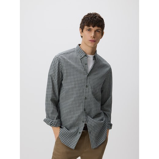 Reserved - Bawełniana koszula regular fit - ciemnozielony ze sklepu Reserved w kategorii Koszule męskie - zdjęcie 187991672