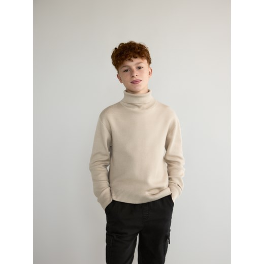 Reserved - Klasyczny golf - beżowy Reserved 170 (13-14 lat) Reserved