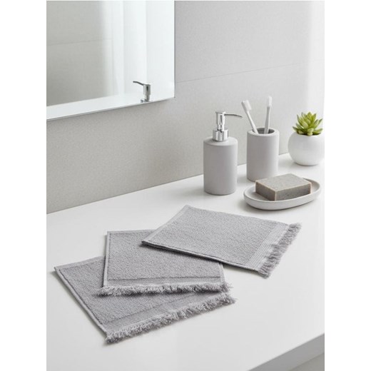 Sinsay - Zestaw bawełnianych ręczników z frędzlami 3 pack - szary ze sklepu Sinsay w kategorii Ręczniki - zdjęcie 187992203