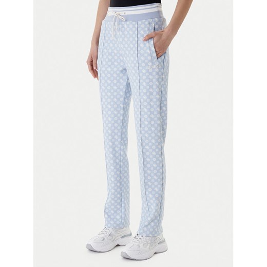 Guess Spodnie dresowe V5YB20 KB212 Błękitny Regular Fit ze sklepu MODIVO w kategorii Spodnie damskie - zdjęcie 187992532