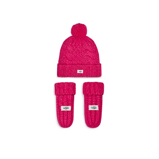 Ugg Zestaw Czapka i Rękawiczki K Infant Knit Set 22726 Różowy ze sklepu MODIVO w kategorii Czapki dziecięce - zdjęcie 187995290